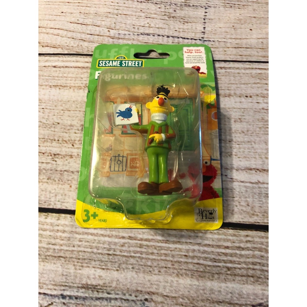 Sesame Street Bert figure Cake Topper‎ 2.5" Vintage New Cupcake Collectible NIP